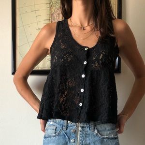 Clockhouse Lace Button-Up Top
